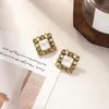Stud 2022 Vintage Big Round Oval Square Simulated Pearl Earrings For Women Fashion Ear Accessories Temperament Party Brincos