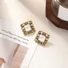 Stud 2022 Vintage Big Round Oval Square Symulowane Pearl Kolczyki Dla Kobiet Moda Akcesoria Do Ear Temperament Party Brincos