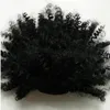 Krótki wysoki Afro Kinky Human Hair Ponytail Fryzura Dla Czarnych Kobiet Taped Crochet Curly Puff Bun Hairpiece Real Brazylijski 120g Clipstring Clip