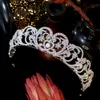 Avrupa Gelin Prenses Diana Taç Kristal Baş Bandı Takı Düğün Aksesuarları Gelin Headdress Tiaras Zircon Crown Headpieces309G