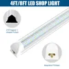 Stock in USA ( tube+base ) integrated LED tube light lamp T8 2400mm 2.4M 8 FT 72W SMD2835 384lchhips LED lights bulb