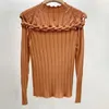 TWOTWINSTYLE Slim Twist Kink maglione per le donne dolcevita manica lunga scava fuori sexy top in maglia abbigliamento moda femminile 201225