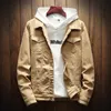 Spring Autumn White Denim Jacket Cotton students cowboy lovers jean coat Casual Jacket Men Fashion Streetwear solid wash 201127