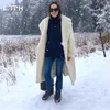LTPH 2020冬の新しい到着のファッションカジュアルな単純な色の実物の毛皮のコート女性の厚い子羊の髪長袖カシミヤのジャケット