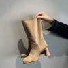 Sıcak Satış TaOffen Yeni Tasarım Kadın Yarım Kısa Çizmeler Kış Kadın Sıcak Ayakkabı Moda Kare Toe Kısa Çizmeler Kadın Ayakkabı Boyutu 34-43