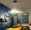 Lampe de chambre à LED moderne LED Creative Globe, plafonnier de gouvernail de navire, télécommande Garçon Boy et fille Chambre à coucher