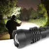 XHP90.2 Aluminium Tactical LED ficklampa USB Uppladdningsbar Zoom Torch Power med 18650 eller 26650 Batterilan Litwod 1285 Svart