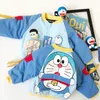 Tonytaobaby Zima Nowy Dziecko Kreskówka Kreskówka Print Kontrast Cat Bawełna Płaszcz Kids Coats Boys Zima LJ201126