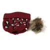 Beanie Skull Caps Kvinnlig stickad hatt Autumn Winter Warm Leopard Print Woolen Beanies Cap Pom Knit Earmuffs For Women Ladies Fashio255a