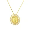 Mãe virgem maria pingente colar feminino masculino cristão zircônia cúbica declaração colar festa collier femme jóias s41227s