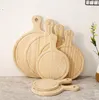 Wooden Pizza board Round Dishes & Plates with Hand Baking Tray Stone Cutting Board Platter Cake Bakeware Tools