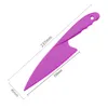 DIY Kitchen Kniv för barn Säker Sallad Saladknife Verktyg Serrated Plastic Cutter Slicer Cake Breadknife Frukost Caketools LLS705-WLL