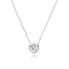Genuine 925 Sterling Silver Clear CZ Sparkling Heart Necklace for Women Fashion Jewelry Wholesale collar Q0531