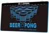 LS0666 Beer Pong Get Your Balls Nat 3D Graveren LED Light Sign Groothandel Retail
