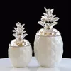 VILEAD 15.5cm 20.5cm Ceramic Pine Figurines Black White Storage Box for Jewelry Fruit Crafts Home Decoration Y200104