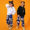 Малыш KPOP хип-хоп одежда Толстовка Топ для печати Грузовые брюки Jogger для девочек Джаз танцевальная одежда для одежды