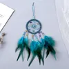 Manuell Dreamcatcher Wind Chime Feather Bead Round Aeolian Bells Hem Inredning Dekorativa Trinkets Dream Catcher Hängande 7 5yxa G2