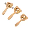 Diy Beech baby teether träbjörn kanin uggla klocka rattle hantverk barn leksaker nyfödda molar tänder leksak pärlor rep handtag 4mj g23762053