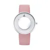 SHENGKE Quartz Wristwatch for Ladies Pink Blue Watchband Pink Blue Watchband High Quality Leather Strap Pink Blue Watchband