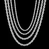 Hiphop Cool designer necklace For Women mens necklace Chains Twisted Rope Stainless Steel Gold Silver Black South American Necklaces Chain Choker Punk Jewelry