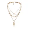 Fashion Lock Heart Necklace Chokers Chaînes en or argentées colliers multicouches wrap colliers femmes Hip Hop bijoux de mode volonté et cadeau de sable