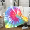 Rainbow Spiral Series Throw Blankets Double Layer Thickened 3D Digital Printed Sofa Blanket Fit Officeadult Child Nap 70ql E1