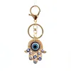 Fatima Hand Charm Blue Evil Eye Key Rings Sleutelhanger voor Man Vrouw Liefhebbers Gift