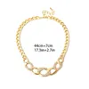 Rhinestone Diamond Chain Choker Necklaces for Woman Vintage Exaggerated Big Golden Links Sparkling Girls Statement Necklace Hip Ho9647493