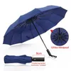 Parapluie automatique 3 pliants résistant au vent fort Hommes Parasol Femmes Pluie 12Ribs Grand Parapluies Cadeau d'affaires Portable Paraguas 201218