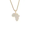 Chaînes en laiton pour hommes, bijoux CZ, pendentif carte de l'afrique, collier en Zircon cubique glacé, cadeau Hip Hop, bijoux CN237272g