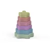 Silicone Stacking Rings Dag Stacking Tower in Star Heart Ring Shape Soft Teething Stacker Blocks Baby Toddler Teether Toys Sensory Toy