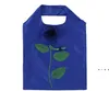 Rose Flower Shape Foldable Storage Bag Handbag Eco Reusable Environmental Shopping Bags Folding Grocery Large Bag RRE12744