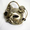 Steampunk gato máscaras de máscara de cosplay face máscara bola de face punk figuril halloween adereços de festa