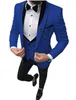 2021男性スーツ3枚スリムフィットビジネススーツ新郎/イエロー/ピンクタキシード男性フォーマルウェディングスーツ（Blazer + Pants + Vest）