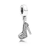 Fit Pandora Charm Bilezik Avrupa Gümüş Charms Boncuk Ruj Yüksek Topuklu Ayakkabı Elbise Kristal Dangle Kolye Kadınlar Için DIY Yılan Zincir Bileklik Kolye Takı