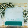 Event decor metal rectangle flower arch frame gold wedding stage arch backdrop stand senyu956