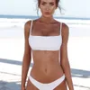 2020 Yeni Yaz Kadın Katı Bikini Seti Push-up Unfadded Sutyen Mayo Mayo Üçgen Bather Suit Yüzme Artı Boyutu Mayo LJ200814