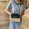 BoHemian Hasır Çantalar Kadınlar Için Plaj Çanta Yaz Vintage Rattan Çantası El Yapımı Kintted Dokuma Crossbody Çanta Çanta