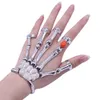 Punk Nightclub Finger Ring for Men Skeleton Skull Bone Hand Bracelets Bangles Christmas Halloween Gift w-00441