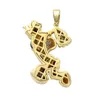 Tophiphop Bling Iced Out Popeye Shape Necklace Pendant with Cubic zircon Gold Men039s Women Hip Hop Rock Jewelry18076887