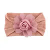 Chiffon Flower nylon pannband baby flickor mjuk elastisk brett headwrap prinsessa huvudbonad blommor hår tillbehör 18 design m30983515167