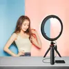 RGB Mesa Selfie Anel de Luz com Titular Do Telefone Titular Remoto Bluetooth para Maquiagem Live Stream Fotograficamente Iluminação no YouTube