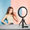 RGB Desk Selfie Light Ring с штативным держателем телефона Bluetooth Relat для макияжа Live Stream фотографическое освещение на YouTube