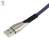 Micro USB-kabel för SAMAUNG Xiaomi Snabb Laddning Zinc Alloy Flat Flätad Data Sync Cord 1m Kabel för Android Smart Phones 50pcs / Lot