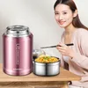 BOAONI 750ml Thermos Voedselpot Vacuüm Geïsoleerd Roestvrij Staal Thermische Keuken Lunchbox Houd Warmte Containers Met Opvouwbare Lepel T271i