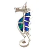 sea animal jewelry;fashion sea horse opal pendant Mexican fire opal necklace 925 stamped