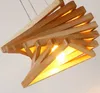 Creative design light spiral wood pendant light wood dinning hall hanging lamps wooden rustic lighting fixture living room