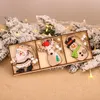 9pcs / set Wood Christmas Car Elk Snowman Santa Claus Wooden Pendants Xmas Tree Hängande ornament för Noel New Year Home Ornaments