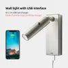 Topoch Altın Duvar lambası Işığı Düğme Anahtar Açma-Kapama lambaları LED 3W Dar Işın Yönlü Başlı Driver USB Şarj Cihazı Başucu Okuma AC100-240V