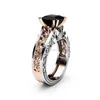 Moda com relevo de flores de diamante anel de noivo de casamento mulheres anéis jóias de moda will e presente arenoso